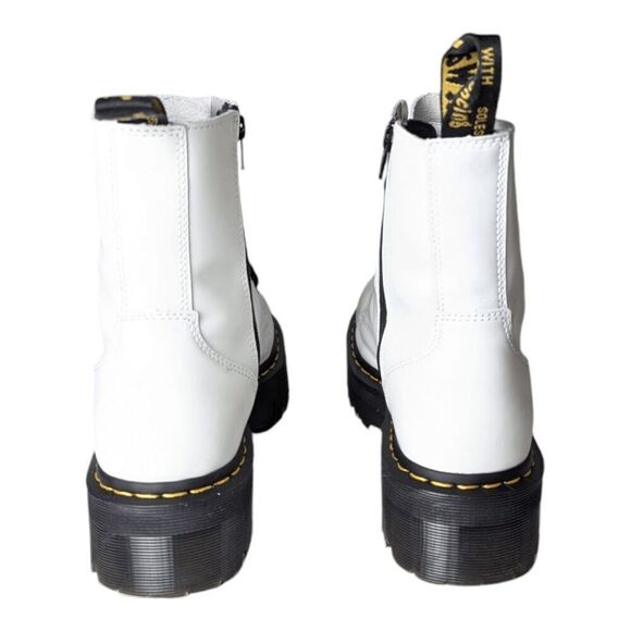 DR. MARTENS Jadon White Smooth Leather Combat Boot Size M9/W10 - Picture 5 of 13